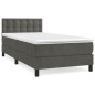 vidaXL Giroletto a Molle con Materasso Grigio Scuro 90x200 cm Velluto