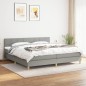 vidaXL Giroletto a Molle con Materasso Grigio Chiaro 200x200cm Tessuto