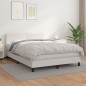 vidaXL Giroletto a Molle con Materasso Bianco 140x200 cm in Similpelle