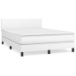 vidaXL Giroletto a Molle con Materasso Bianco 140x200 cm in Similpelle