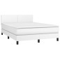 vidaXL Giroletto a Molle con Materasso Bianco 140x200 cm in Similpelle