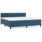 vidaXL Giroletto a Molle con Materasso Blu Scuro 200x200 cm in Velluto