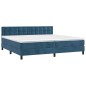 vidaXL Giroletto a Molle con Materasso Blu Scuro 200x200 cm in Velluto