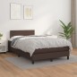 Giroletto a Molle con Materasso Marrone 120x200cm in Similpelle