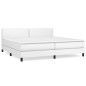 vidaXL Giroletto a Molle con Materasso Bianco 200x200cm in Similpelle