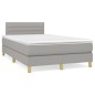 vidaXL Giroletto a Molle con Materasso Grigio Chiaro 120x200cm Tessuto