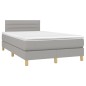 vidaXL Giroletto a Molle con Materasso Grigio Chiaro 120x200cm Tessuto