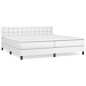 vidaXL Giroletto a Molle con Materasso Bianco 200x200cm in Similpelle