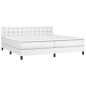 vidaXL Giroletto a Molle con Materasso Bianco 200x200cm in Similpelle