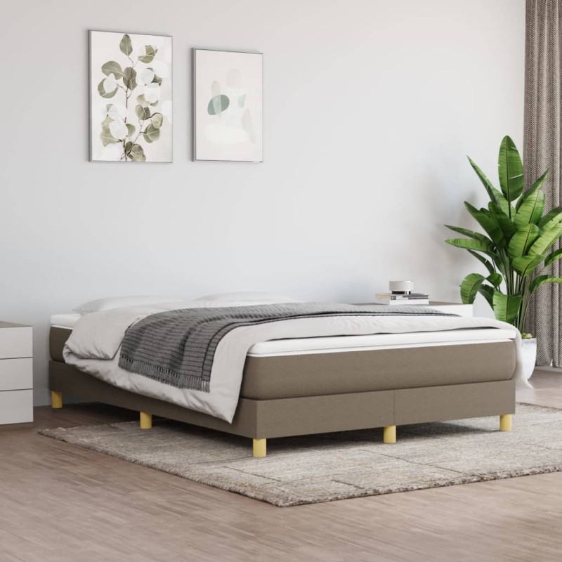 vidaXL Giroletto a Molle con Materasso Tortora 140x200 cm in Tessuto