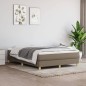 vidaXL Giroletto a Molle con Materasso Tortora 140x200 cm in Tessuto