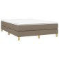 vidaXL Giroletto a Molle con Materasso Tortora 140x200 cm in Tessuto