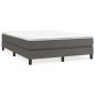 vidaXL Giroletto a Molle con Materasso Grigio 140x190 cm in Similpelle