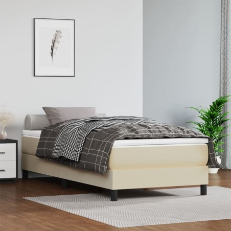 Giroletto a Molle con Materasso Crema 90x200 cm in Similpelle