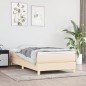 vidaXL Giroletto a Molle con Materasso Crema 100x200 cm in Tessuto