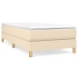 vidaXL Giroletto a Molle con Materasso Crema 100x200 cm in Tessuto