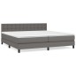 Giroletto a Molle con Materasso Grgio 200x200 cm in Similpelle