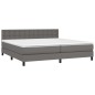 Giroletto a Molle con Materasso Grgio 200x200 cm in Similpelle