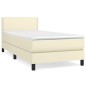 vidaXL Giroletto a Molle con Materasso Crema 90x200 cm in Similpelle