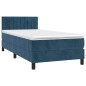 vidaXL Giroletto a Molle con Materasso Blu Scuro 80x200 cm in Velluto