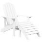 Sedie Giardino con Poggiapiedi e Tavolo Adirondack HDPE Bianco Sedie Giardino con Poggiapiedi e Tavolo Adirondack HDPE Bianco