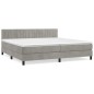 vidaXL Giroletto a Molle con Materasso Grigio Chiaro 200x200cm Velluto