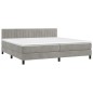 vidaXL Giroletto a Molle con Materasso Grigio Chiaro 200x200cm Velluto