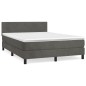 vidaXL Giroletto a Molle con Materasso Grigio Scuro 140x200 cm Velluto