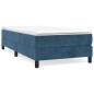 vidaXL Giroletto a Molle con Materasso Blu Scuro 100x200 cm in Velluto