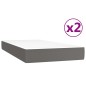 vidaXL Giroletto a Molle con Materasso Grgio 200x200 cm in Similpelle