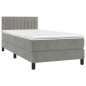 vidaXL Giroletto a Molle con Materasso Grigio Chiaro 90x200 cm Velluto