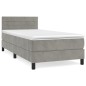 vidaXL Giroletto a Molle con Materasso Grigio Chiaro 100x200cm Velluto