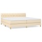 Giroletto a Molle con Materasso Crema 200x200 cm in Tessuto