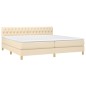 Giroletto a Molle con Materasso Crema 200x200 cm in Tessuto