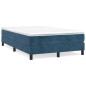 vidaXL Giroletto a Molle con Materasso Blu Scuro 120x200 cm in Velluto