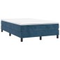 vidaXL Giroletto a Molle con Materasso Blu Scuro 120x200 cm in Velluto