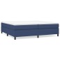 vidaXL Giroletto a Molle con Materasso Blu 200x200 cm in Tessuto