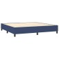 vidaXL Giroletto a Molle con Materasso Blu 200x200 cm in Tessuto