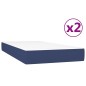 vidaXL Giroletto a Molle con Materasso Blu 200x200 cm in Tessuto