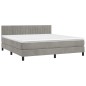 vidaXL Giroletto a Molle con Materasso Grigio Chiaro 160x200cm Velluto