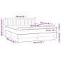 vidaXL Giroletto a Molle con Materasso Grigio Chiaro 160x200cm Velluto