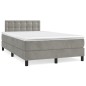 vidaXL Giroletto a Molle con Materasso Grigio Chiaro 120x200cm Velluto