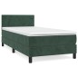 vidaXL Giroletto a Molle con Materasso Verde Scuro 80x200 cm Velluto