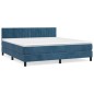 vidaXL Giroletto a Molle con Materasso Blu Scuro 180x200 cm in Velluto