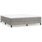 Giroletto a Molle con Materasso Grigio Chiaro 180x200cm Velluto