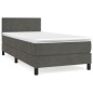 vidaXL Giroletto a Molle con Materasso Grigio Scuro 90x200 cm Velluto