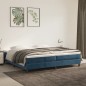 vidaXL Giroletto a Molle con Materasso Blu Scuro 200x200 cm in Velluto