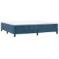 vidaXL Giroletto a Molle con Materasso Blu Scuro 200x200 cm in Velluto