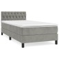 Giroletto a Molle con Materasso Grigio Chiaro 90x200 cm Velluto