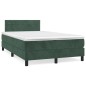 vidaXL Giroletto a Molle con Materasso Verde Scuro 120x200 cm Velluto